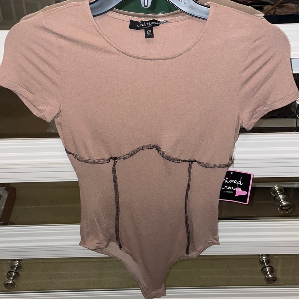 NWT BROWN BODYSUIT W DETAILING